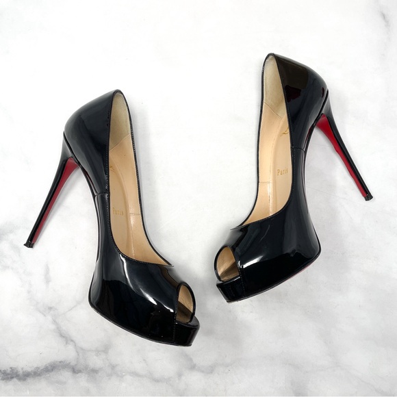 Christian Louboutin New Very Prive 120 Patent Leather Platform Heels Black 36 - Picture 5 of 16